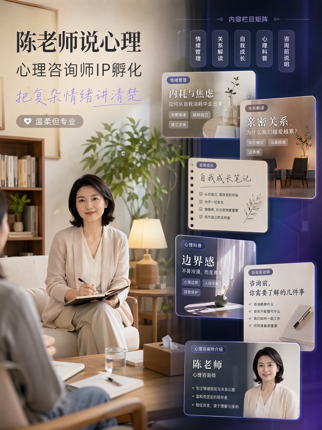 陈老师说心理心理咨询师IP案例图片